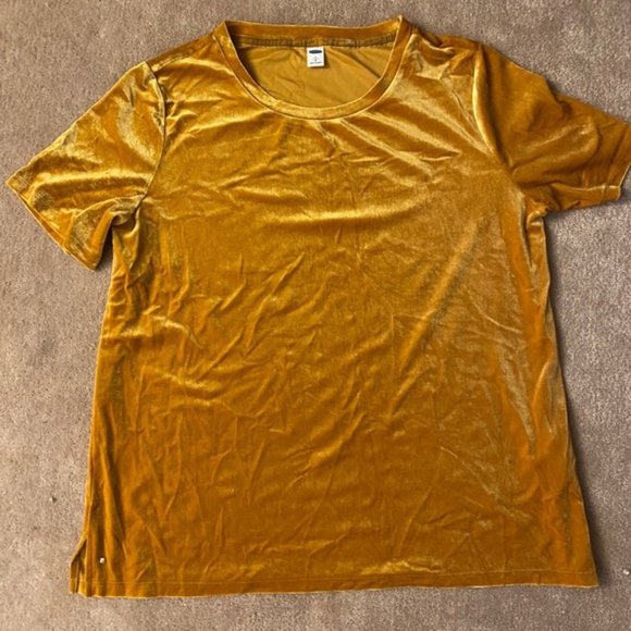 Gold/Yellow Velvet T-Shirt - Picture 1 of 4